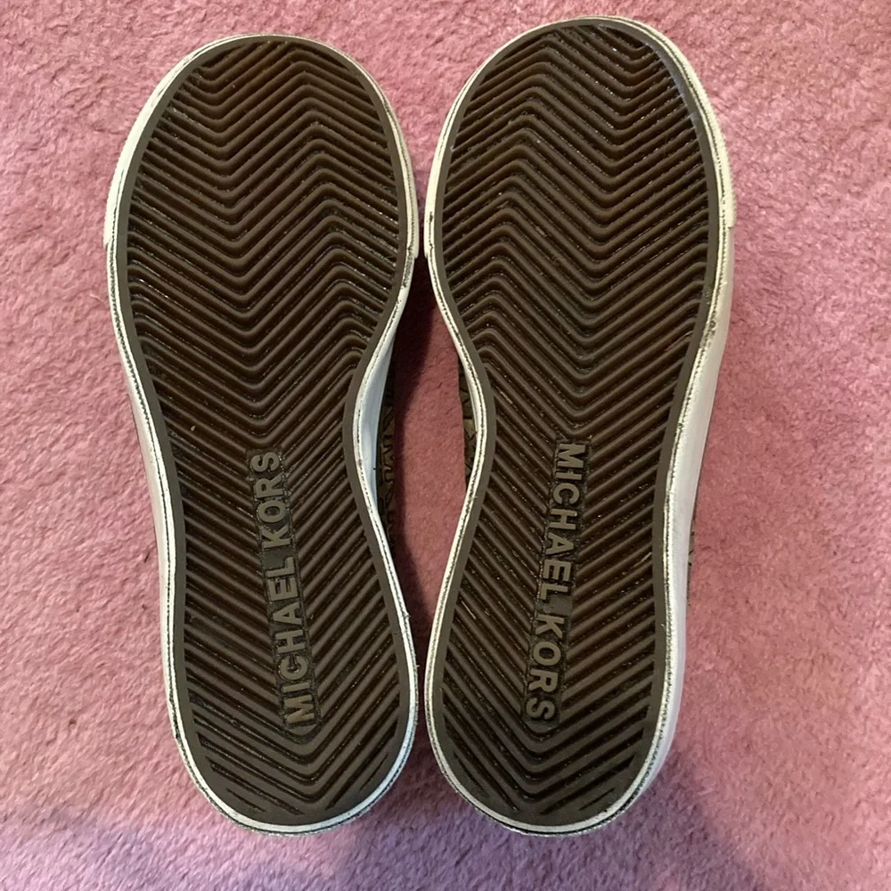 Rare Vintage Y2K Michael Kors Jacquard Canvas & Leather Sneakers/Gold Hardware
